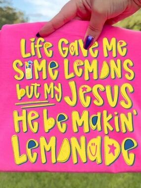 Bright Pink Graphic Tee - Forrest Frank Lemonade Design